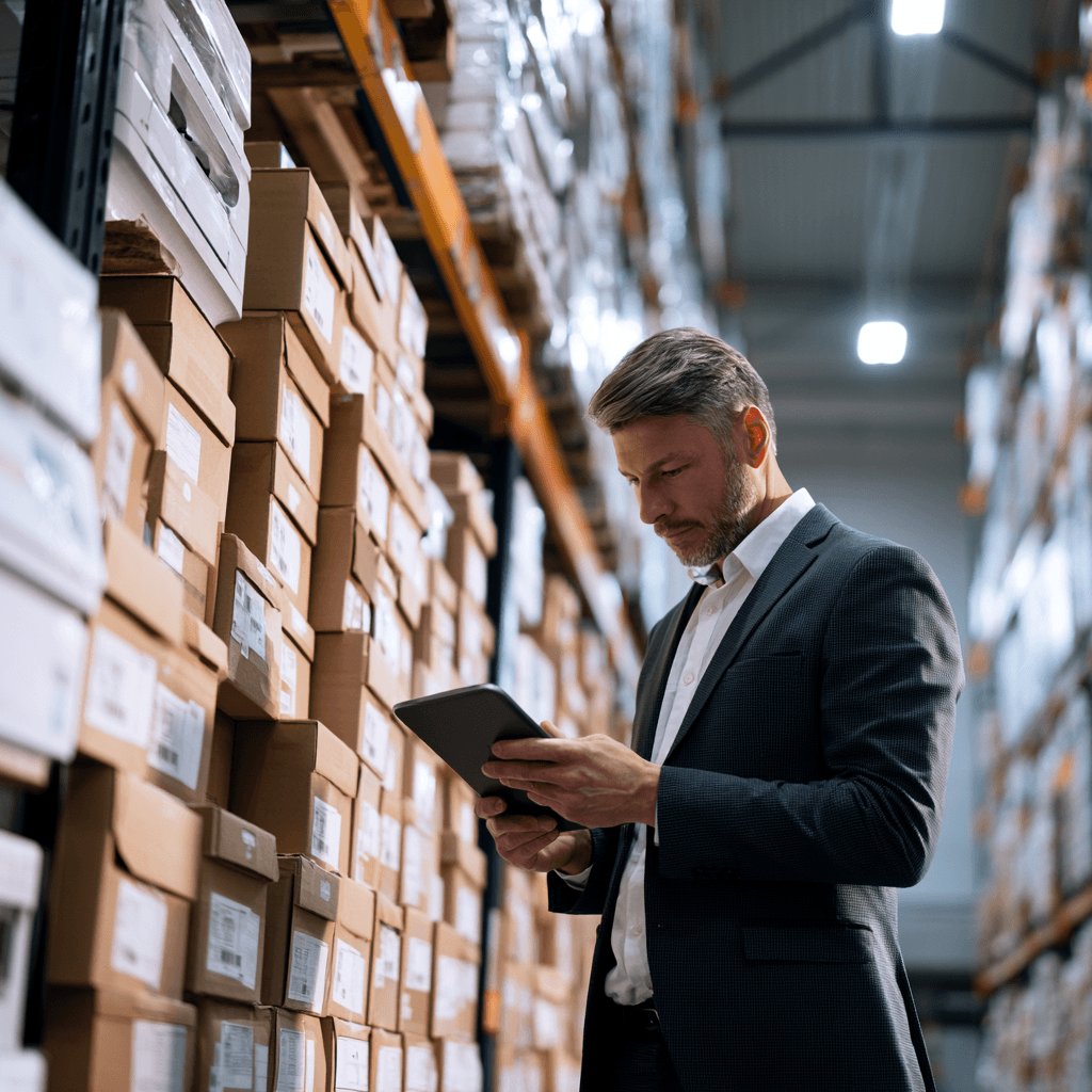 Organized medical equipment logistics in a pristine warehouse